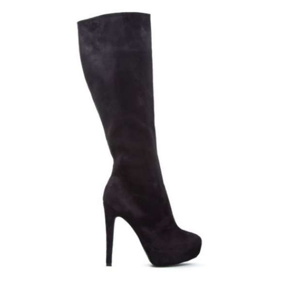 Heeled black boots, 7.5 - Picture 1 of 4